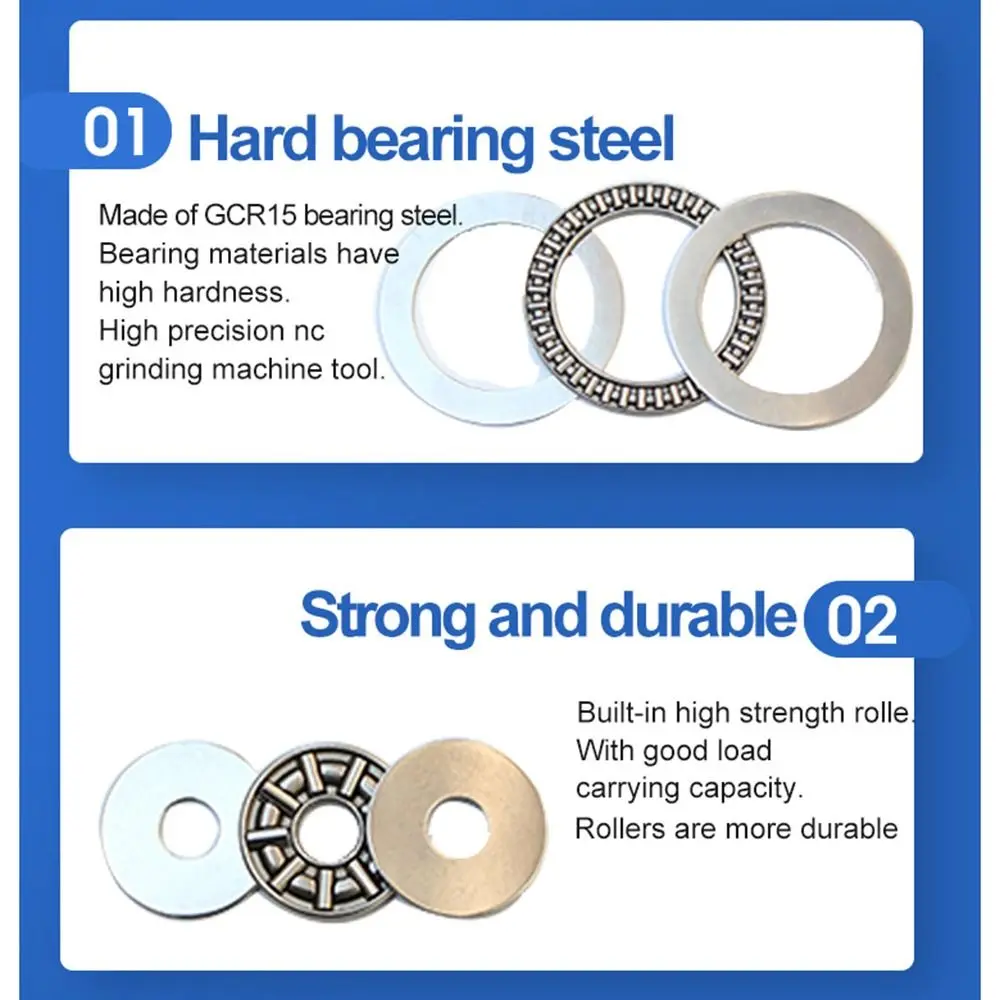 10Sets AXK0619-3047 Thrust Needle Roller Bearing Chrome Bearing Steel Steel Cage Plane Thrust Bearing 4mm Thickness 2AS Washers