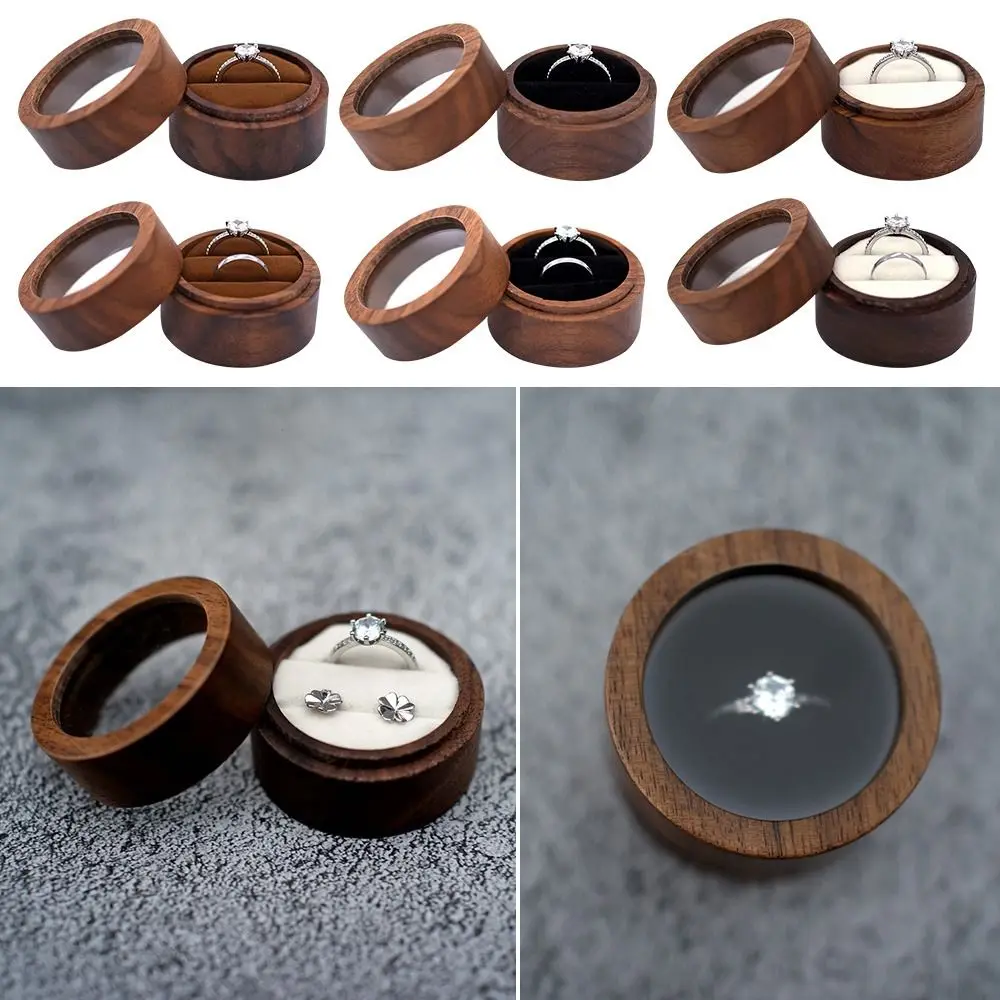 Engagement Gifts Case Wooden Ring Storage Box Jewelry Box Lover Ring Display Box Storage Holder