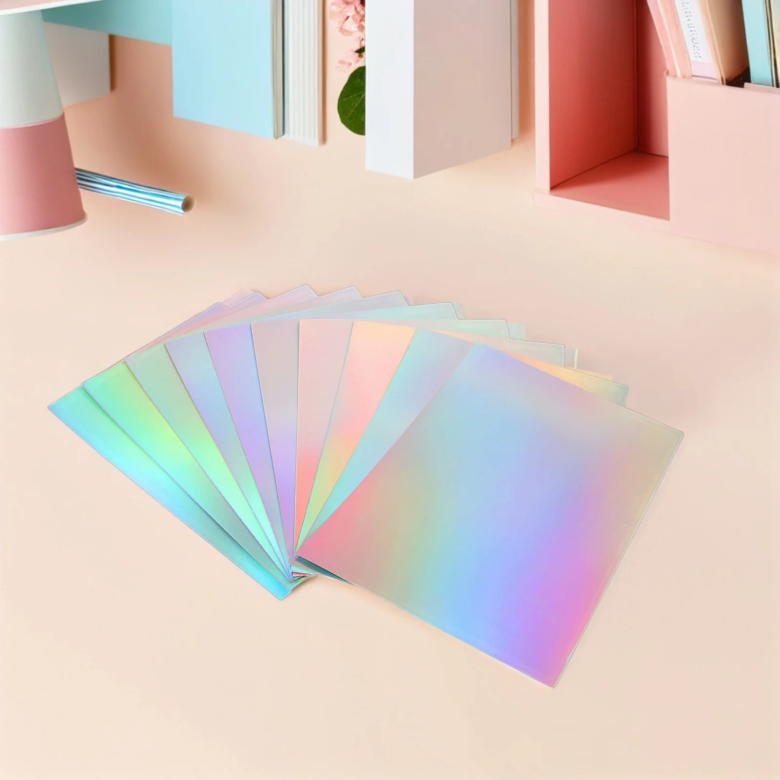 60 قطعة بطاقات مرآة معدنية ورقة قزحي الألوان احباط ورقة DIY بها بنفسك ورق الحرف بطاقة صنع لوازم سجل القصاصات