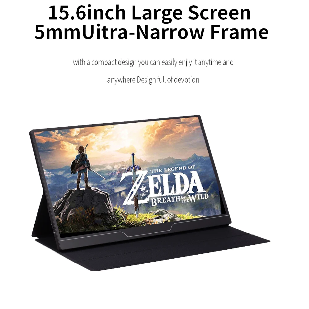 15.6 بوصة IPS 1080P المحمولة التلفزيون المزدوج المتكلم Usb نوع C HDMI-متوافق مع شاشة الكمبيوتر ل Ps4 التبديل Xbox One محمول الهاتف