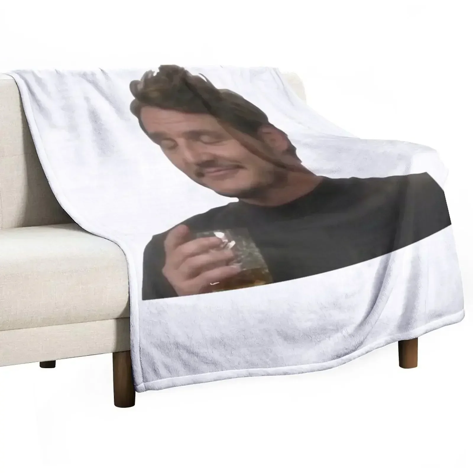 Lover Gift Brown Drunk Pedro Beautiful Model Awesome For Music Fan Throw Blanket Hair Plaid Shaggy Comforter Cute Blankets