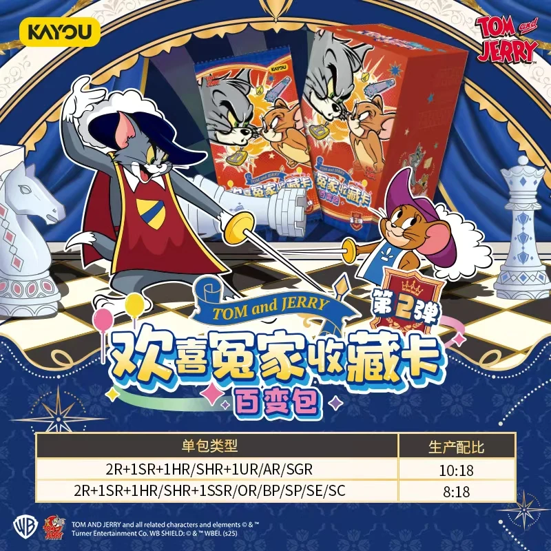 

Новая натуральная коллекционная карта Kayou «Том и Джерри», детские забавные рождественские подарки с изображением черви, милая блестящая карта героя со звездой, подарок