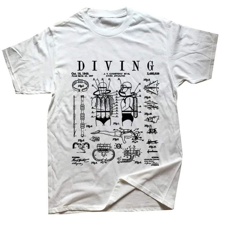 

Vintage Scuba Diving Flag T Shirt Men Soft Cotton Casual T-shirt Fashion Short Sleeve Diver Tee Slim Fit Apparel Gift Harajuku