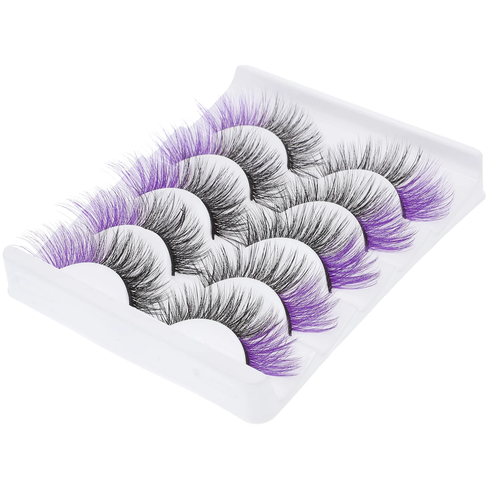 

5 Pairs Artificial Eyelashes Lightweight False Lashes Natural Look Synthetic Wispy Skin Friendly Durable Reusable