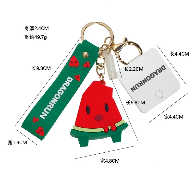 New Cartoon Cute Fruits Keychain Cute Watermelon Durian Pineapple Keychains for Women Men Key Chain Car Key Ring Jewelry Gifts