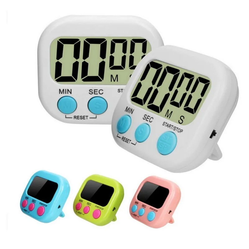 Magnetic LCD Digital Kitchen Countdown Timer Alarm with Stand White Kitchen Timer Practical Cooking Timer Alarm Clock
