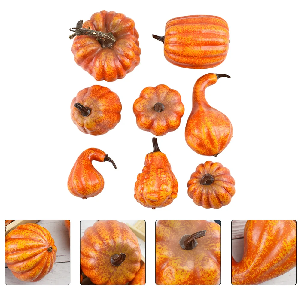 

8Pcs Halloween Scene Layout Pumpkin Decor Simulation Ornaments Party Photo Prop Home DIY Craft Pumpkin Decor Photo Prop