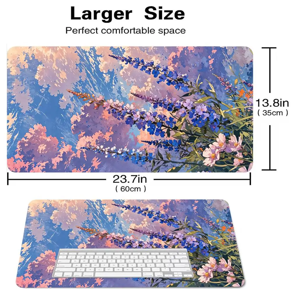 400x900 design floral mouse pad grande computador escritório tapete de mesa de jogos xxl borracha antiderrapante com bordas teclado longo tapete de mesa
