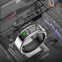 R11 Smart Ring with Display Screen and Touch Heart Rate Blood Oxygen Monitor Ring Wireless Charging Fitness Ring for Men Women