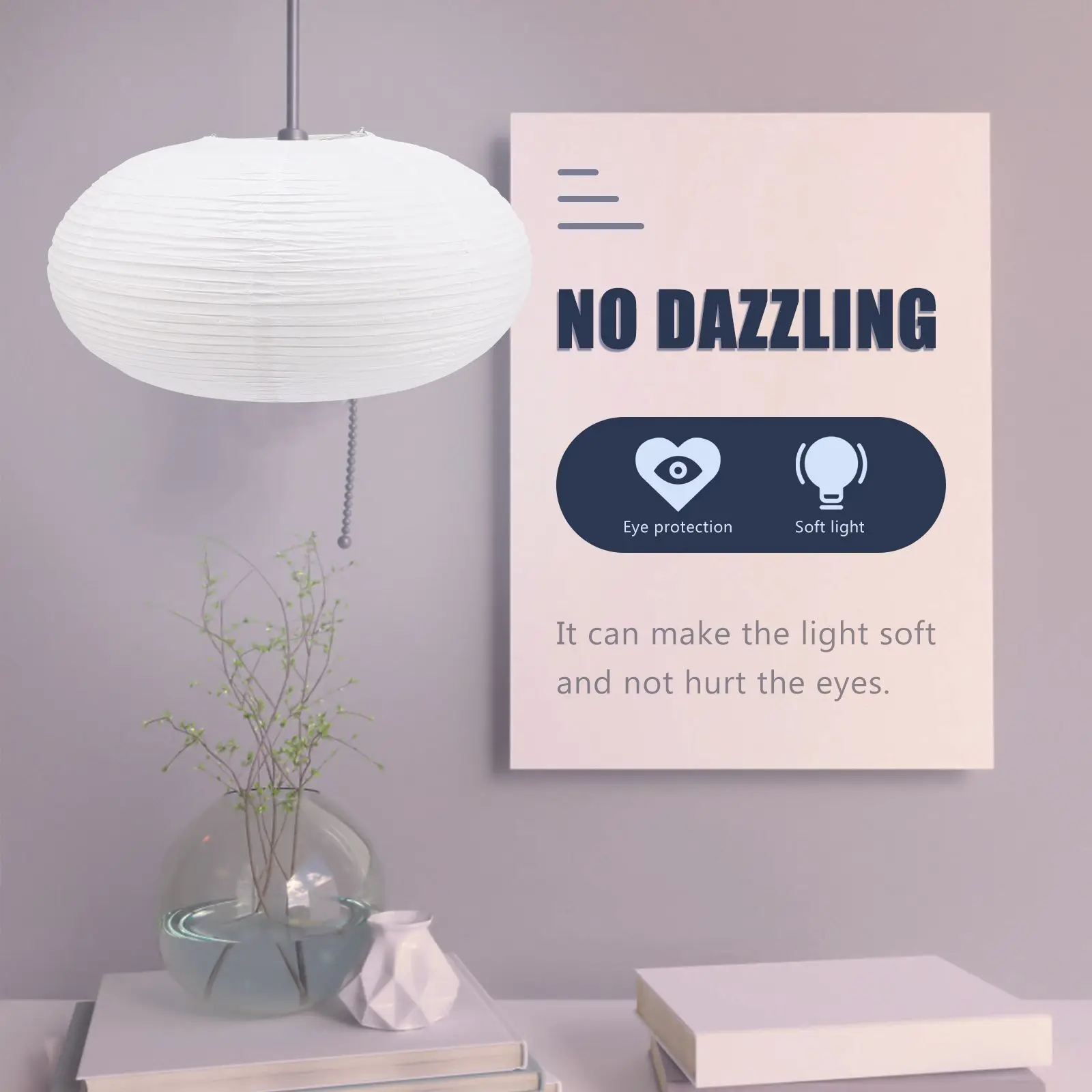 

Paper Lantern Shades Hanging Lamp Shade Small White for Bedroom Ceiling Light Dust Guard Decorative Pendant Lampshades