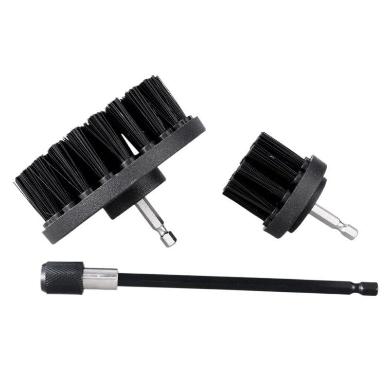 3Pcs Drill Brush Set Power Scrubber Cleaning Extend Attachment for Bathroom Surfaces Grout Floor Tub Shower Tile Dropship