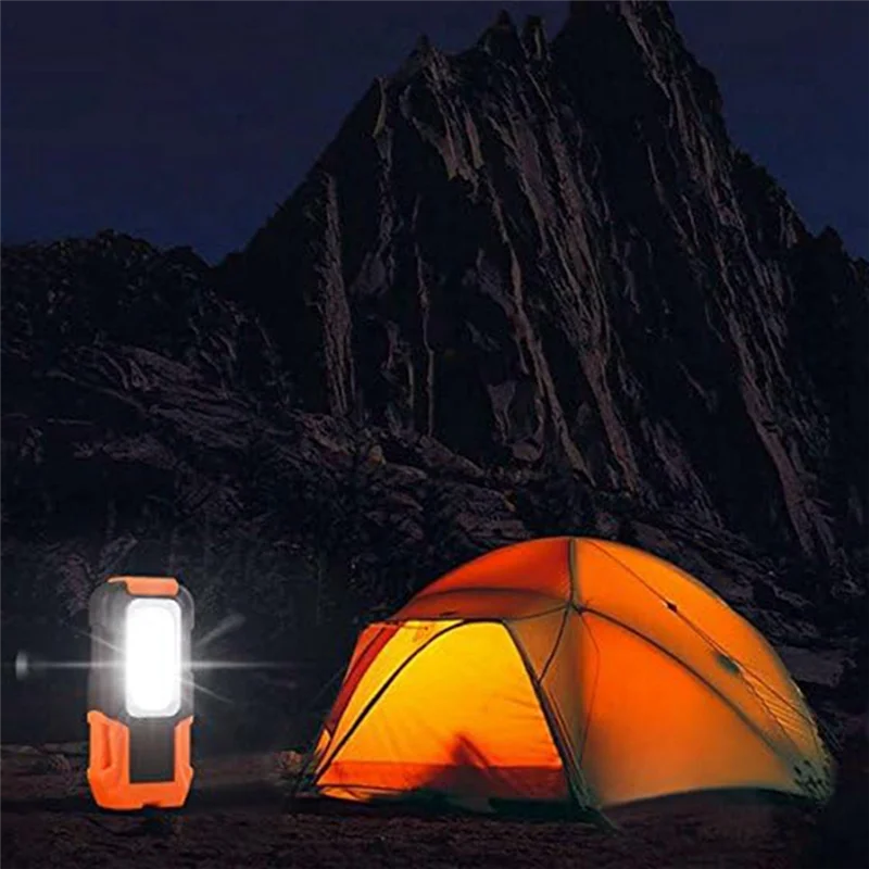 1 Piece Portable LED Work Light, Hanging Hook & Magnetic Flashlight ABS+Rubber Battery Operated Pocket Work Lights