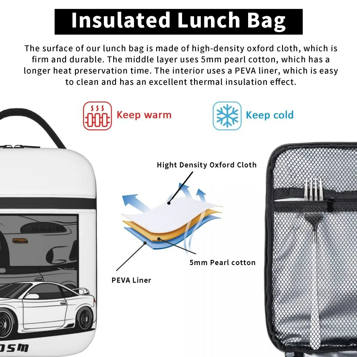 Eclipse 2G Comic Insulated Lunch Bag for Women Kids Portable Food Boxes Thermal Lunch Box Tote