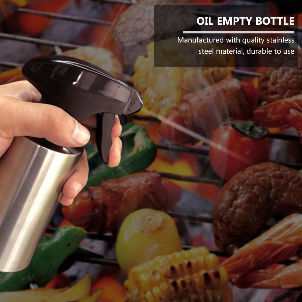 

1pc Stainless Steel Oil Sprayer Bottle Dispenser 200Ml For Cooking Bbq Vinegar Storage Spray Container Kitchen Seasoning Tool