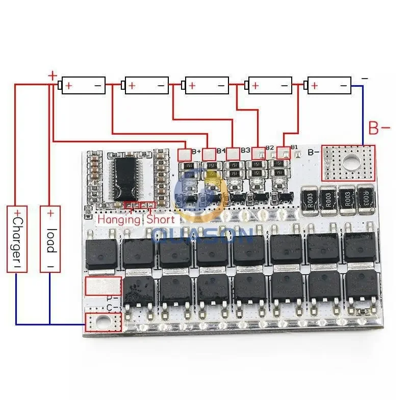 3s/4s/5s Bms 12v 16.8v 21v 3.7v 100a Li-ion Lmo trójskładnikowa pokrywa baterii litowej płytka li-polimer bilans ładowania