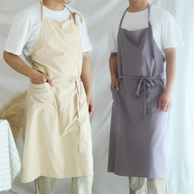 Breathable Cotton Apron for men Oversized Flower Coffee Shop Apron Lightweight Kitchen Apron Hairdresser Bib Garden Overaller H1