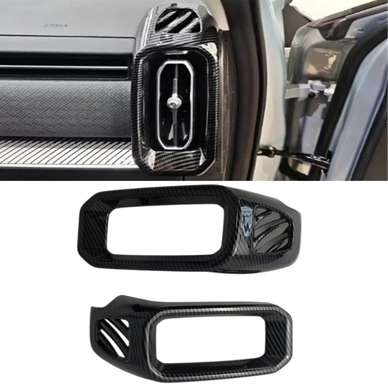 

2pcs/lot ABS Plastic Carbon Fiber Grain Front Air Conditioning Outlet Decoration Cover For 2026 CHERY JAECOO J7 TIGGO 7