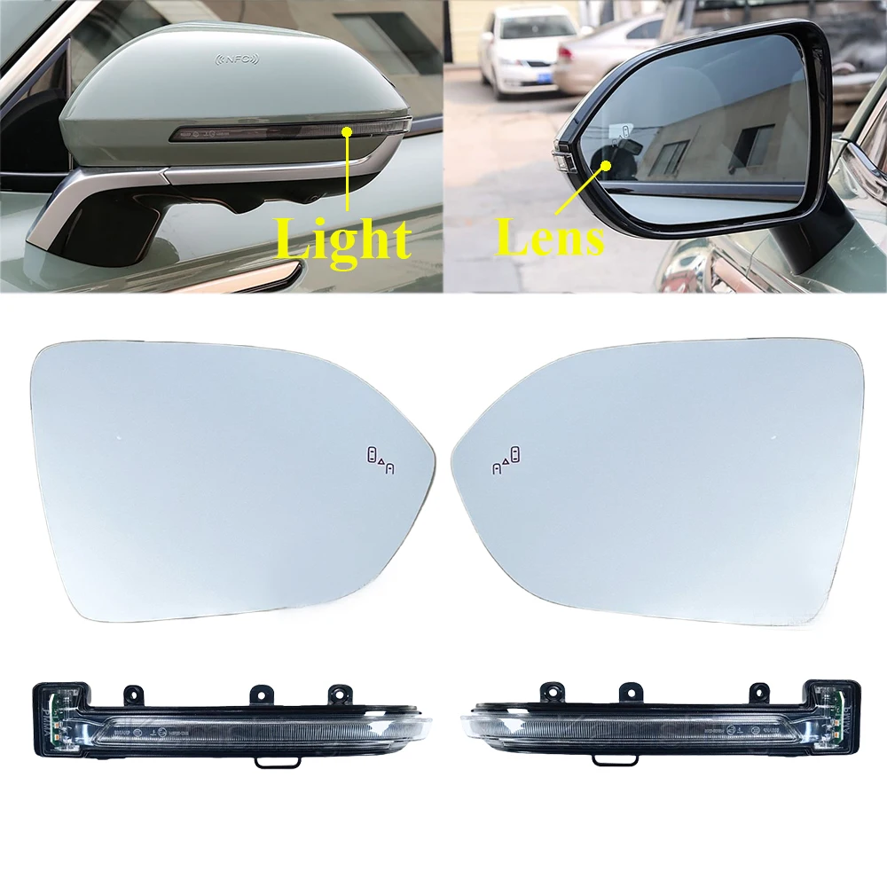 

Exterior Rearview Mirror Turn Signal Light Indicator Lamp Heated Blind Spot Glass Lens For Chery EXEED RX Stellar 2023-2024
