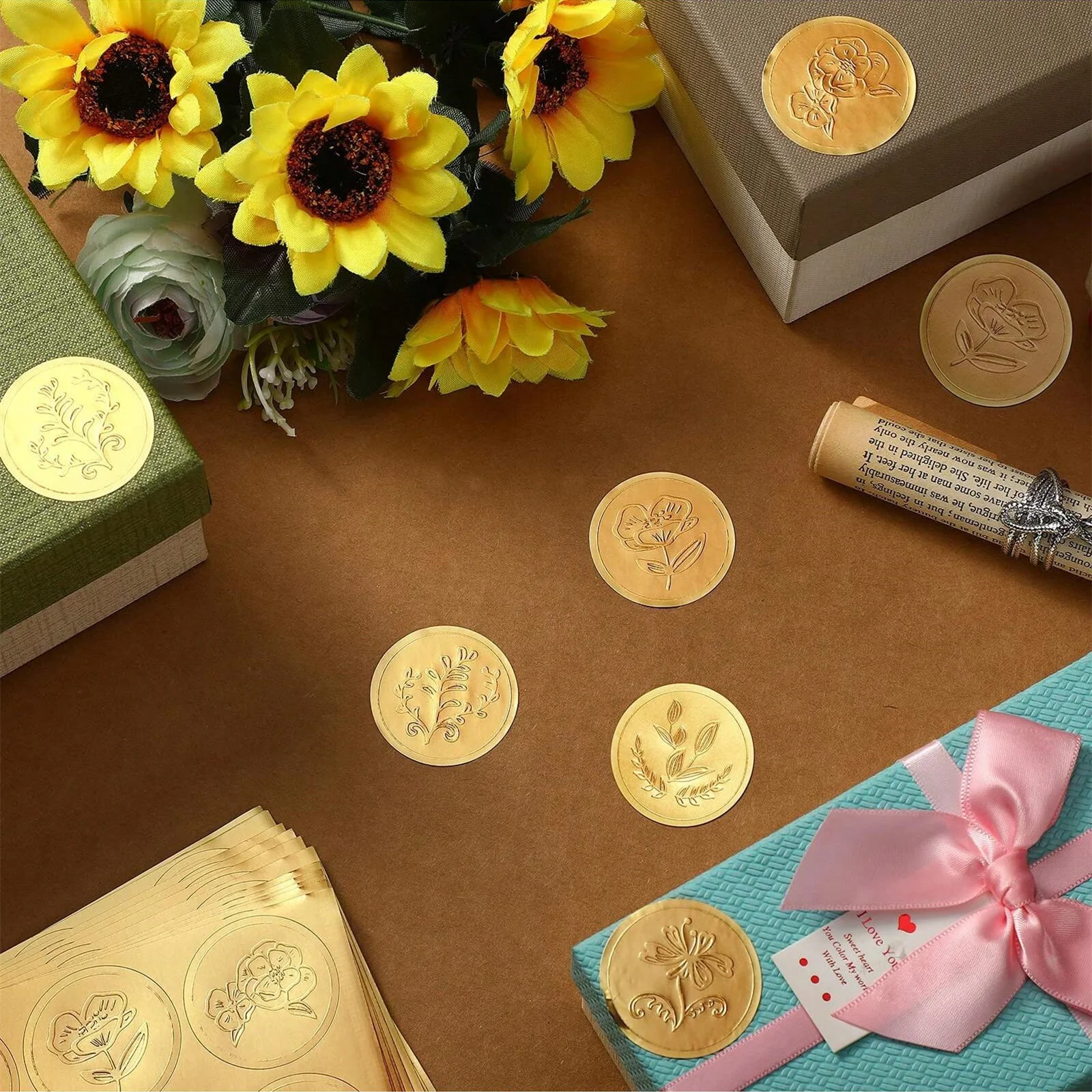 100 Stück goldgeprägte Wachssiegel-Umschlagstäbchen, Ersatz für Wachssiegel, für Grußkarten, Geschenkdekoration – Detail 17