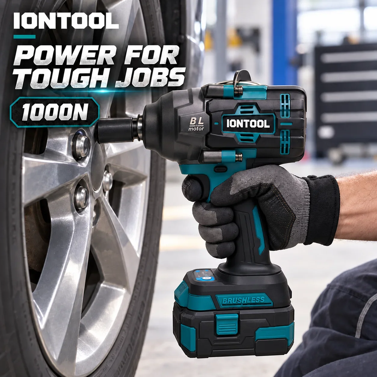 IONTOOL 2200RPM Cordless Impact Wrench 1000N 1/2 Inch for Fast Truck Tire Change and Heavy Bolt Removal Tool Only