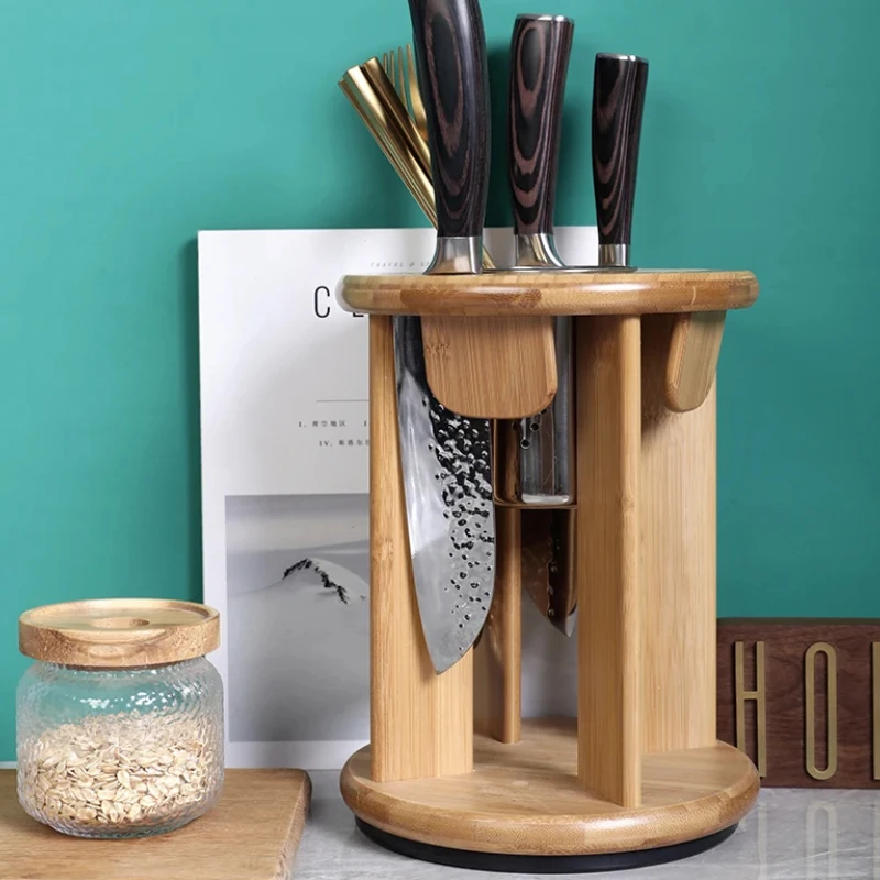 

Wooden Knife Holder Tool Holder Kitchen Desktop Shelf Multifunction Storage Rack Chopsticks Cage Drain Rack Knife Rack