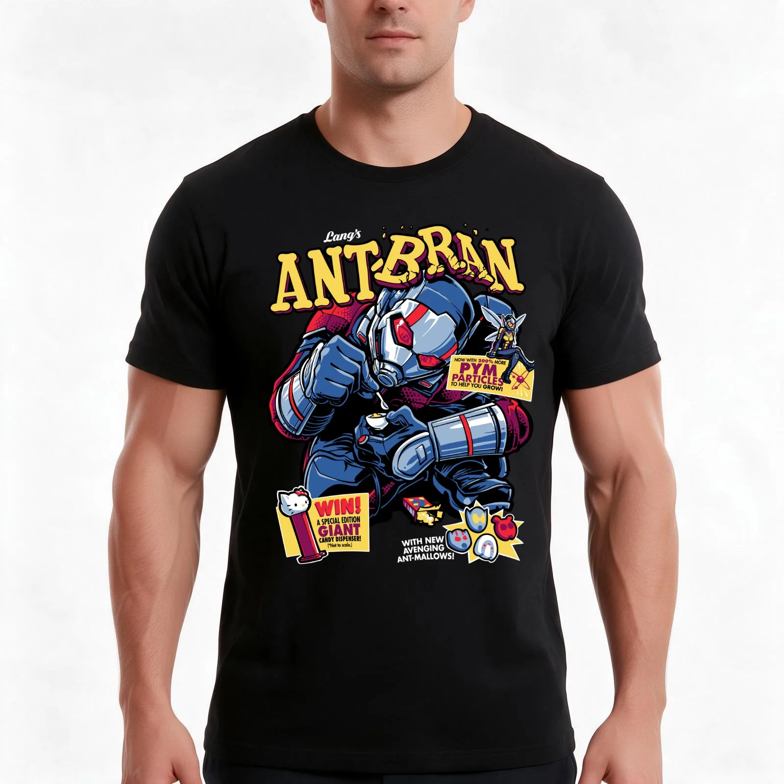 Ant Bran T-Shirt, Summer Casual Cotton Tee, Oversized Streetwear Tops, Vintage Graphic Print, Loose Fit Short Sleeve