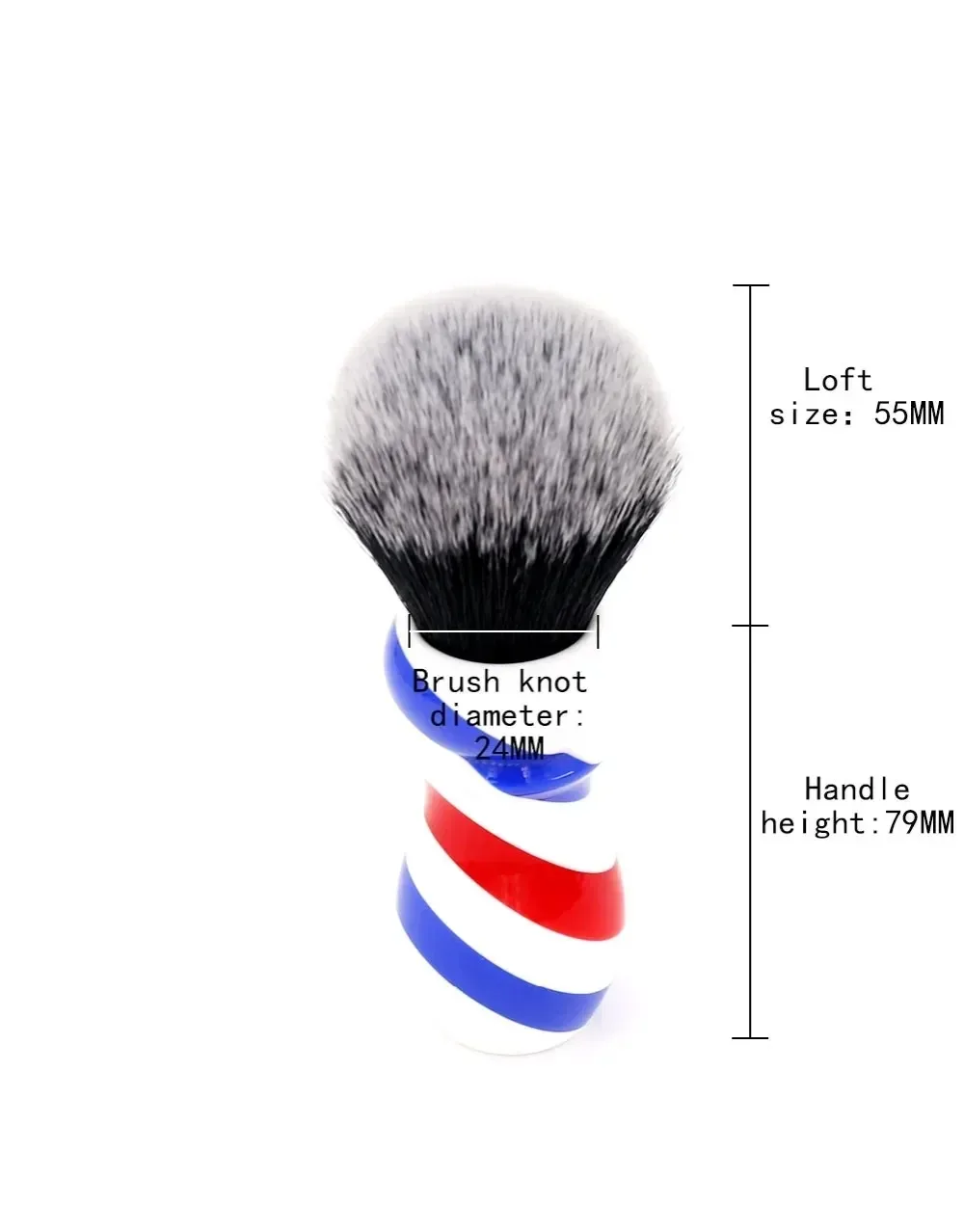 Yaqi Versatile New Barber Pole Style 24mm Tuxedo Knot mens Shaving Brush Vintage Ergonomic Design Durability Wet Shaving Brush