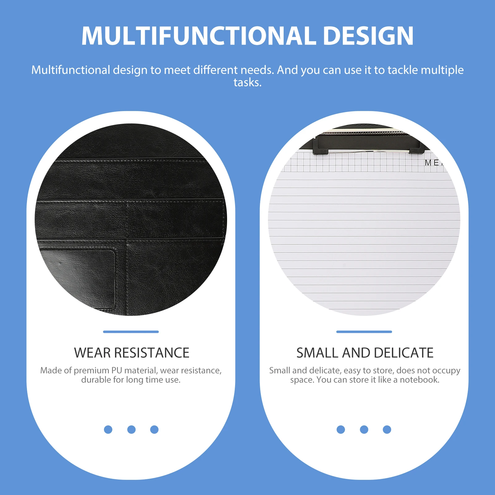 

A4 Folder Board Binder PU Material Document Storage Office Supply File Organizer Multifunctional Design Study Conference