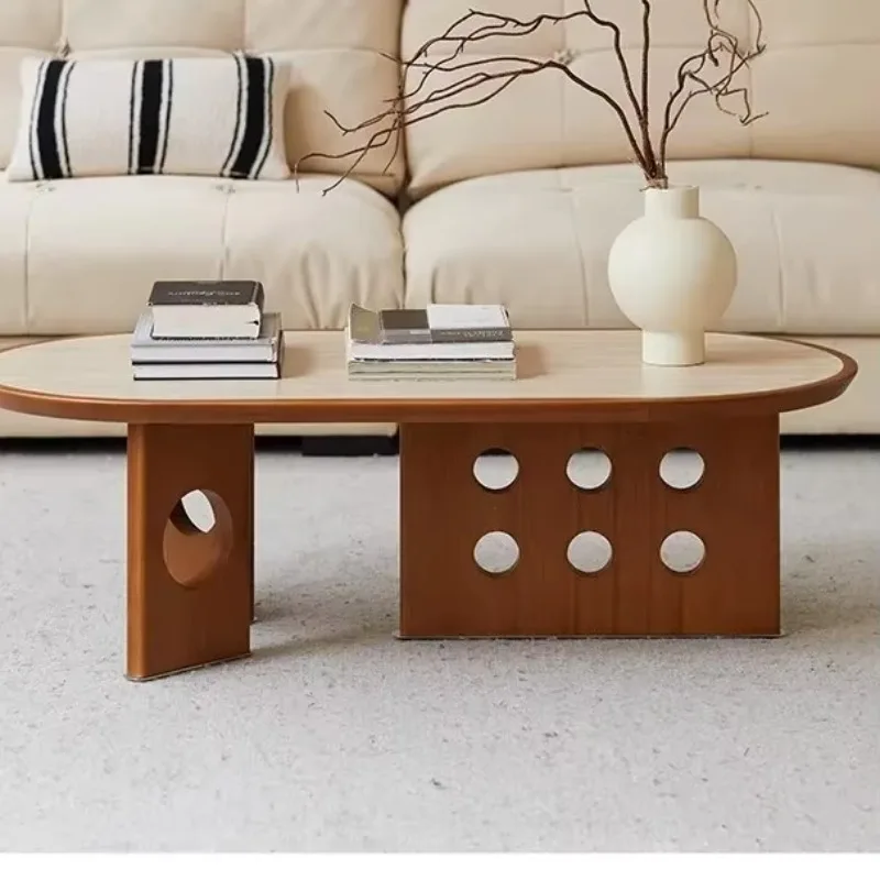 

Popular medieval coffee table cave stone oval coffee table solid wood tea table