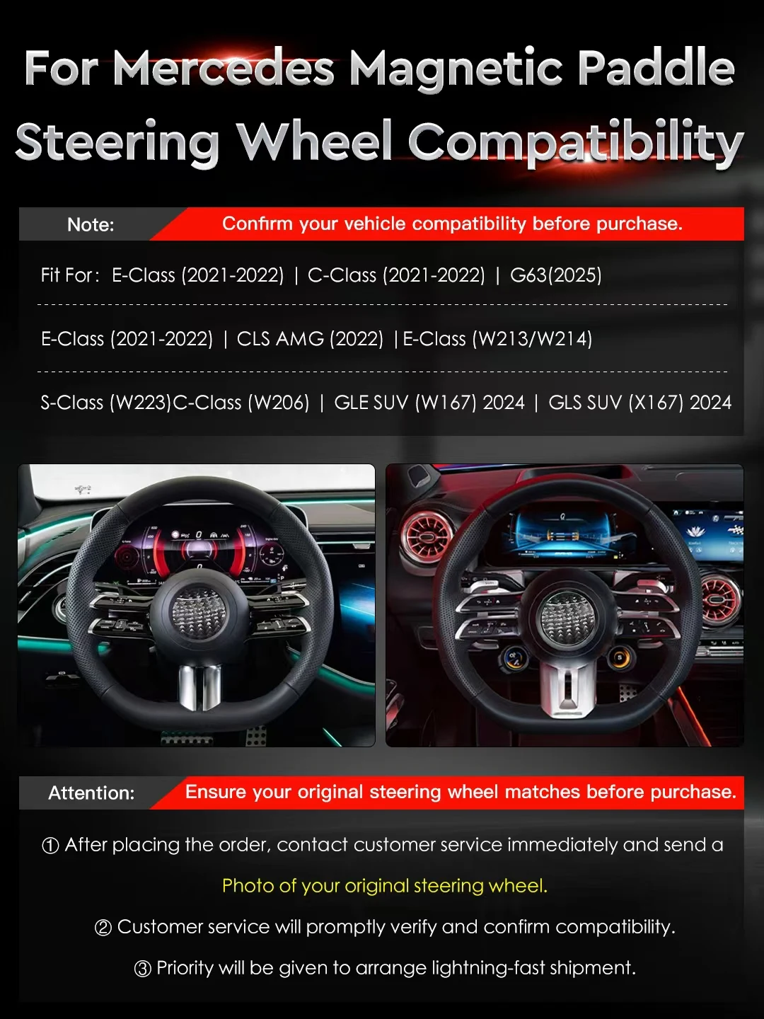 TDD Fif for Mercedes E C Class G63 CLS AMG W223 W206 W167 X167 Colored Aluminum Alloy Magnetic Shift Paddles Car Accessories