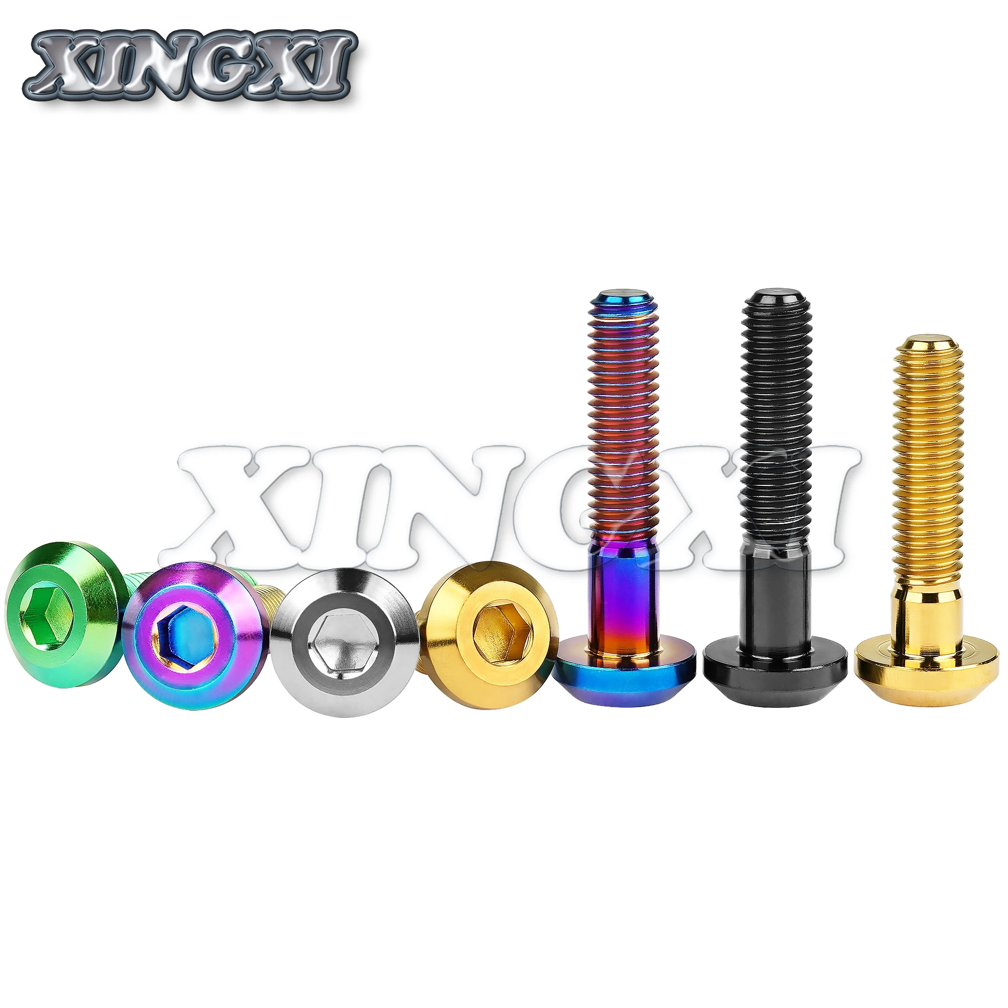 Xingxi Titanium Bolt M6/M8X12/15/20/25/30/35/40mm Allen Key Head Ti Screw for Bicycle Motorcycle Brake