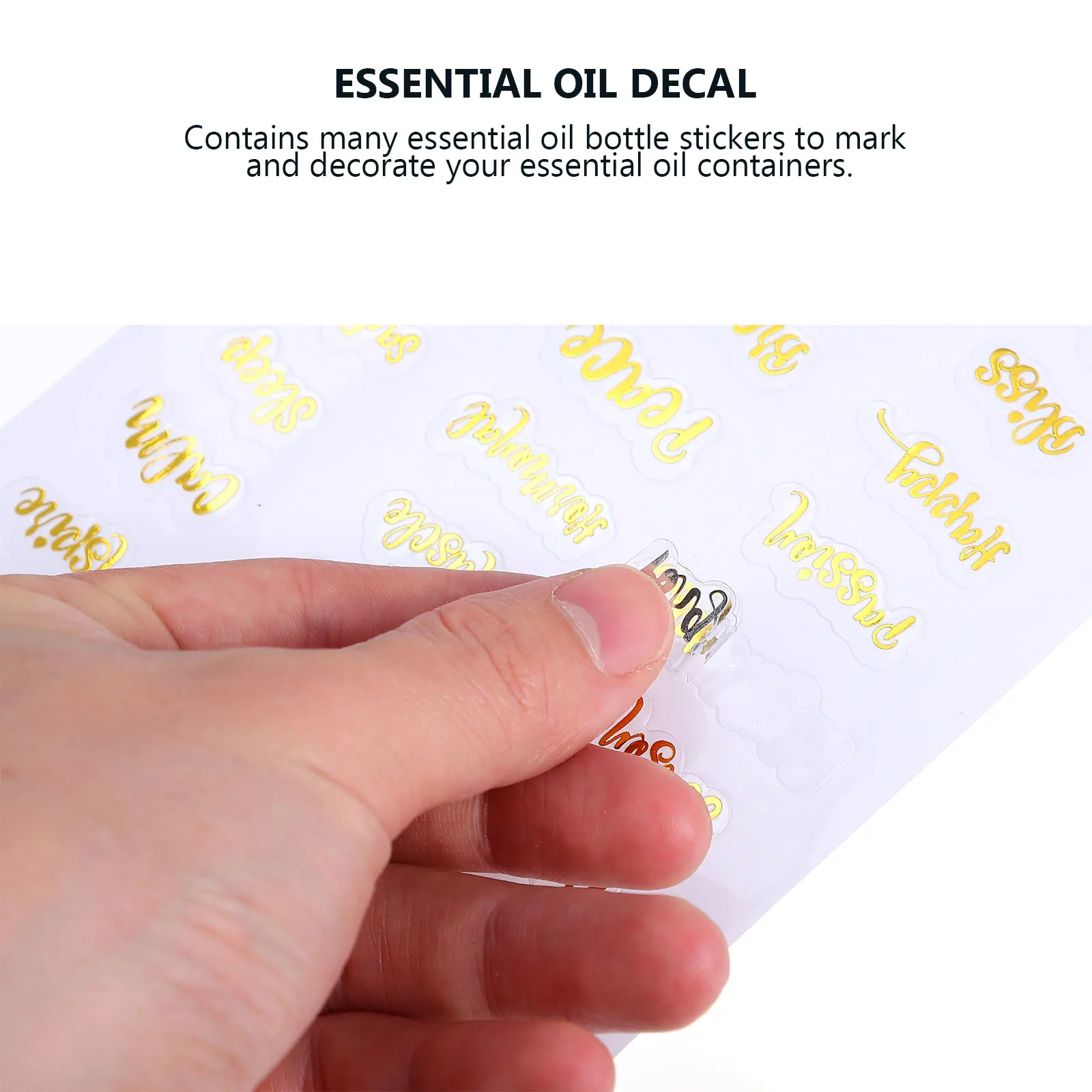 

10 Sheets Stickers Essential Oil Bottle Set Waterproof Labels Pvc Perfume Decals