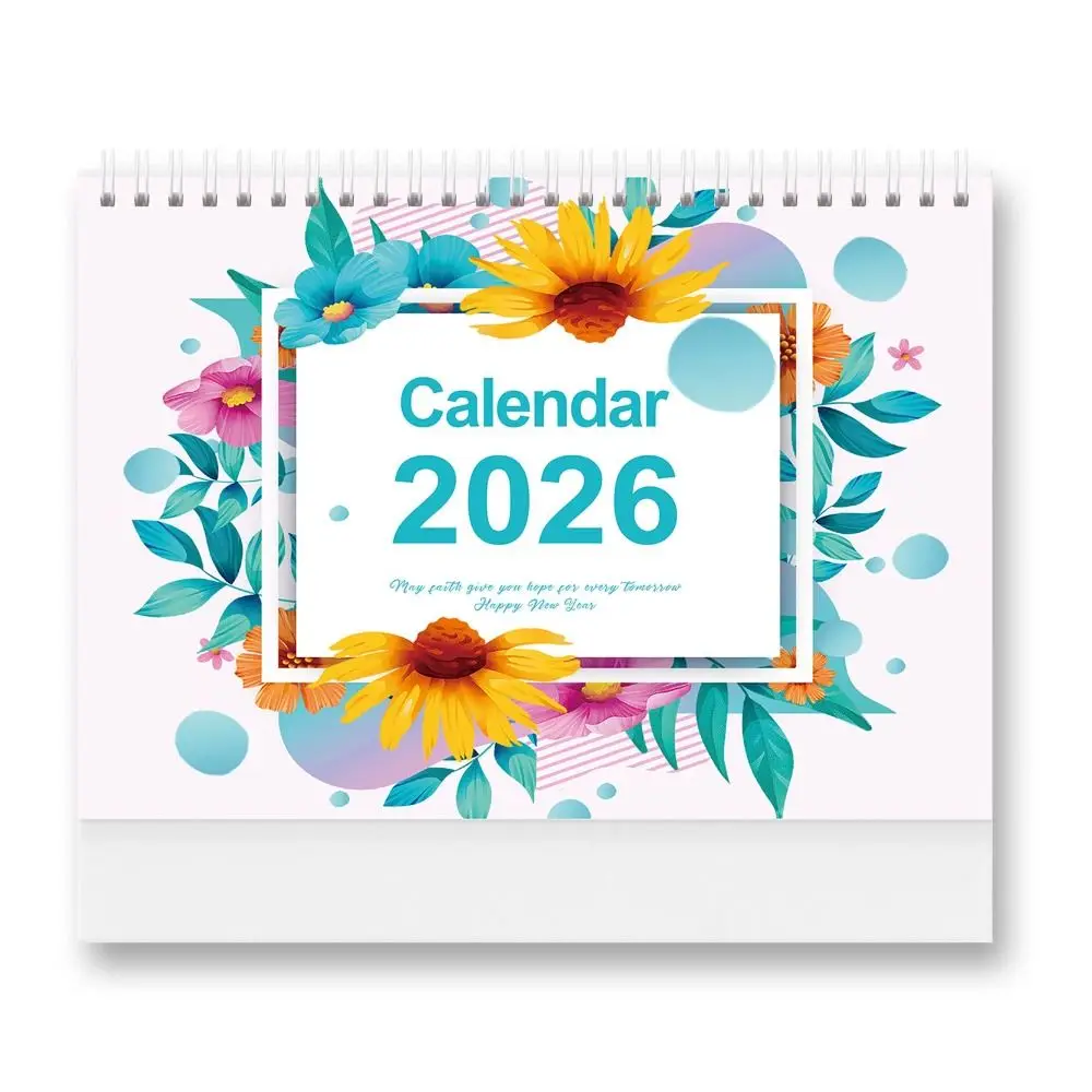 Decorative Desk Calendar Stable Support Exquisite Patterns Custom Planner Triangular Support Binding Calendar 2026 Calendar