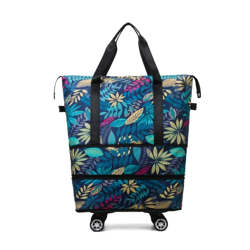 

Practical Oxfords Fabric Spinner Trolley Bag With Double Layer Organization And Soft Grip Handle Design