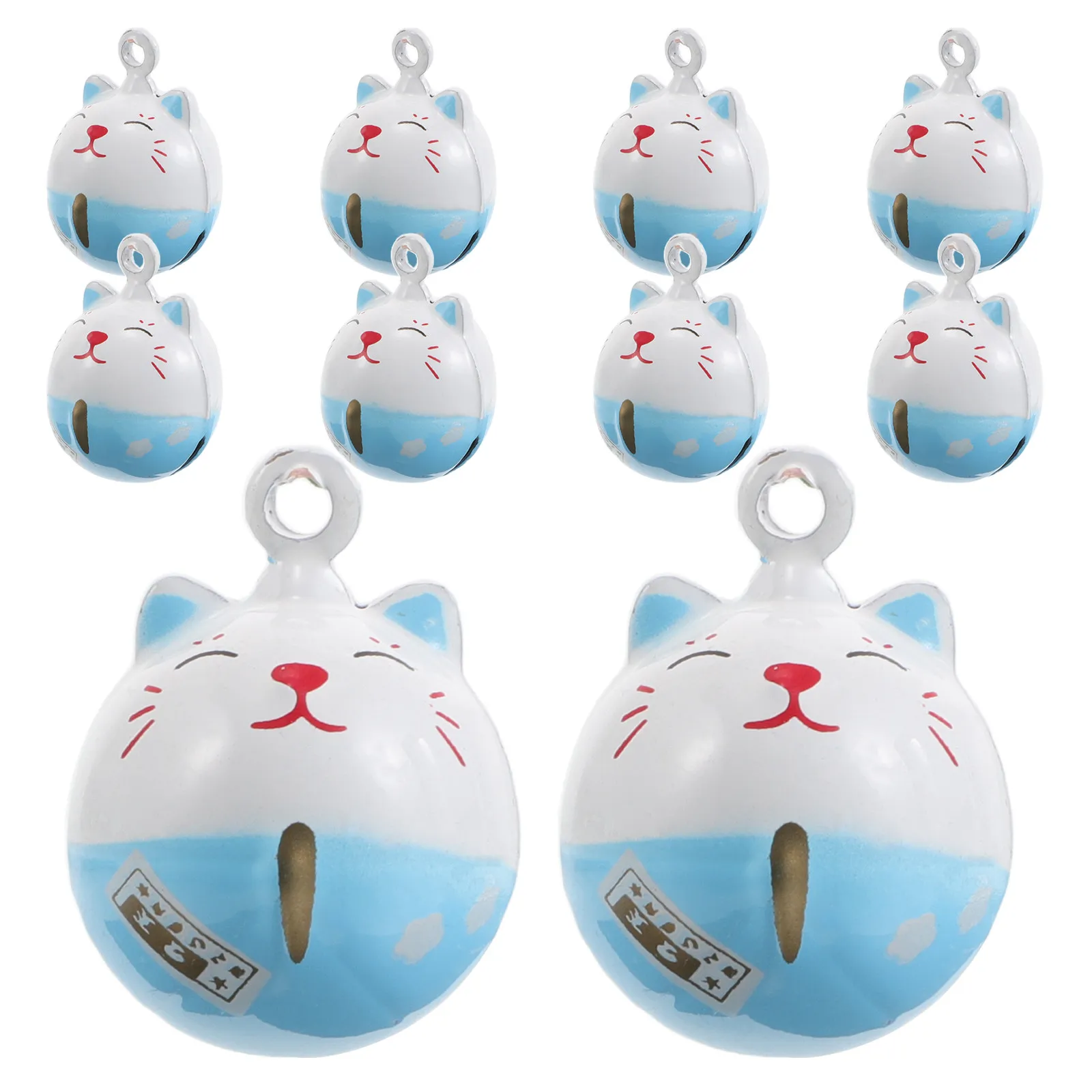 

10 шт. миниатюрных декоративных подвесок-колокольчиков для кошек, железные подвески-талисманы Фэн-шуй, винтажные украшения для ошейников котят, амулеты на удачу, животные-талисманы