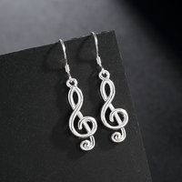 New noble 925 Sterling Silver Romantic music note drop Earrings for Women Holiday gifts fashion Party wedding Jewelry