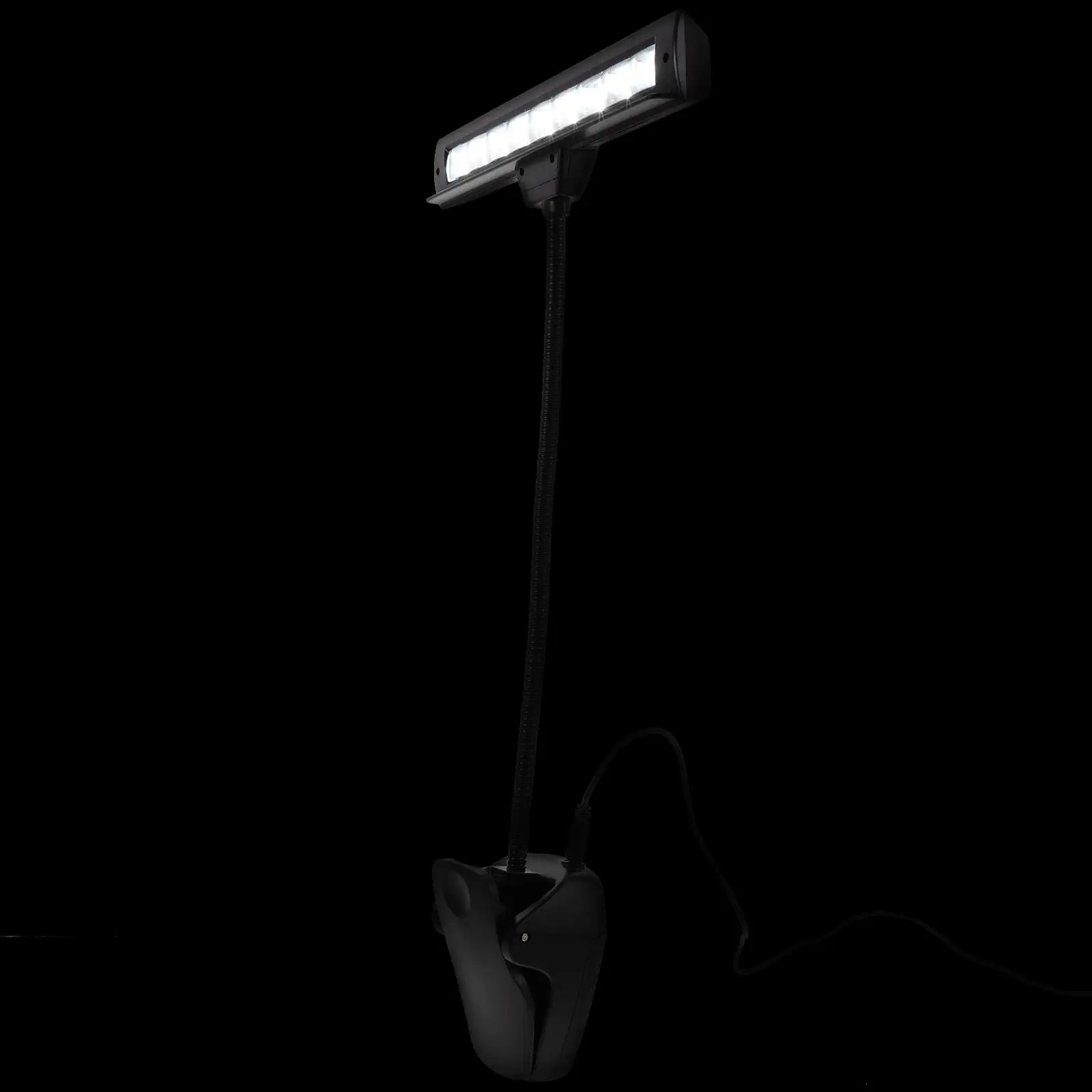 

9 LED Music Stand Lamp Ultra Bright Clip on Piano Light Book Reading Lamps Flexible Metal Hose Adjustable Brightness Lightweight