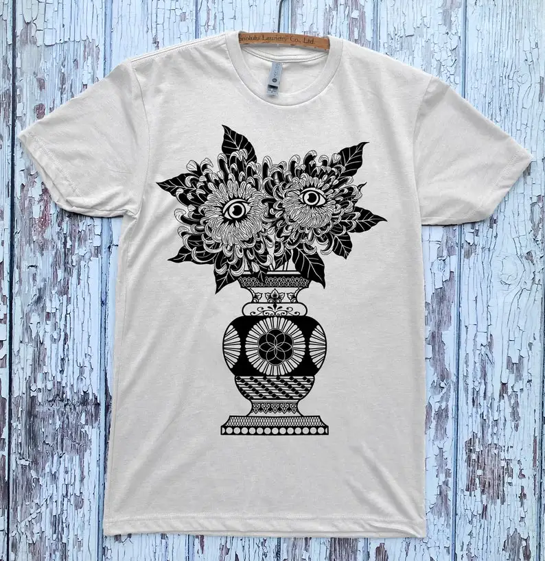 Unisex PSYCHIC GARDENS Sacred Geometry Psychedelic Chrysanthemums Shirt Hex Appeal Clothing