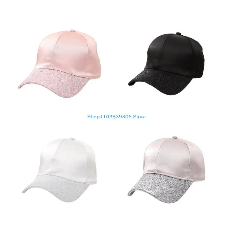 

400A Fashionable Unisex Baseball Caps Sunproof Hat for Sports and Leisure Wear with Glitters Brim Breathable and Comfortable