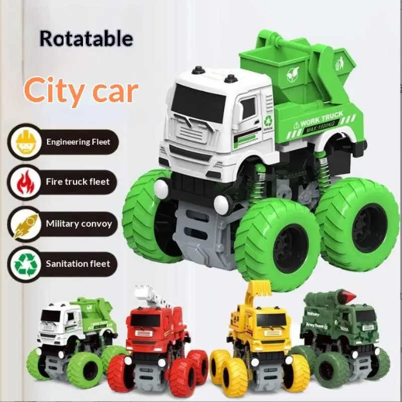 1Pcs Truck Engineering Vehicle Toy Friction Powered Inertia Car With Shock Absorber For Kids Birthday Play Gift