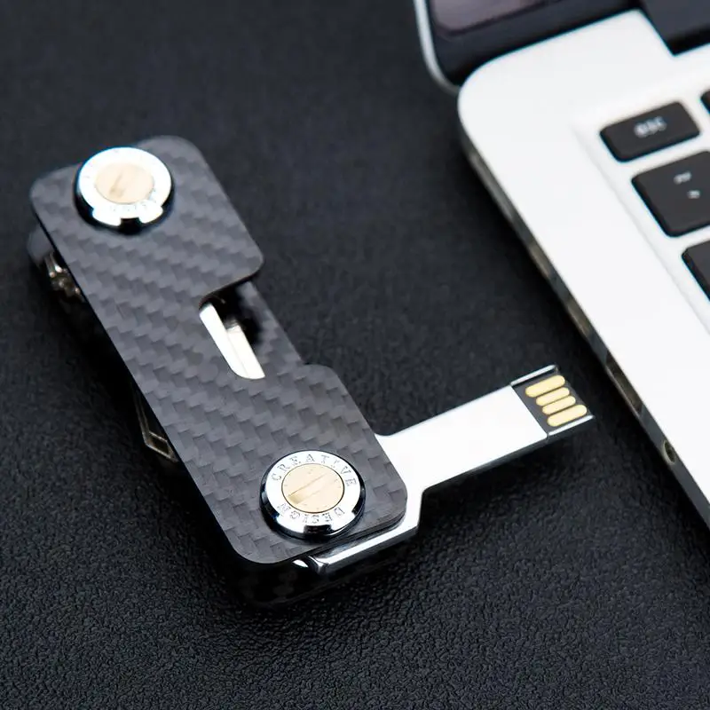 Mens Key Organizer - Compact Metallic Key Holder | Minimalist Innovative Keyholder | Smart Keychain Secures 1-10 Keys