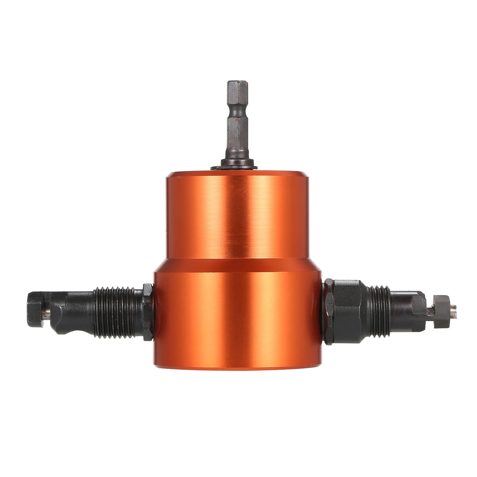 Double Tip Sheet Metal Cutting Nibbler Metal Saw Cutter 360 Degree Adjustable Drill Attachment with Punch Cutting Tools