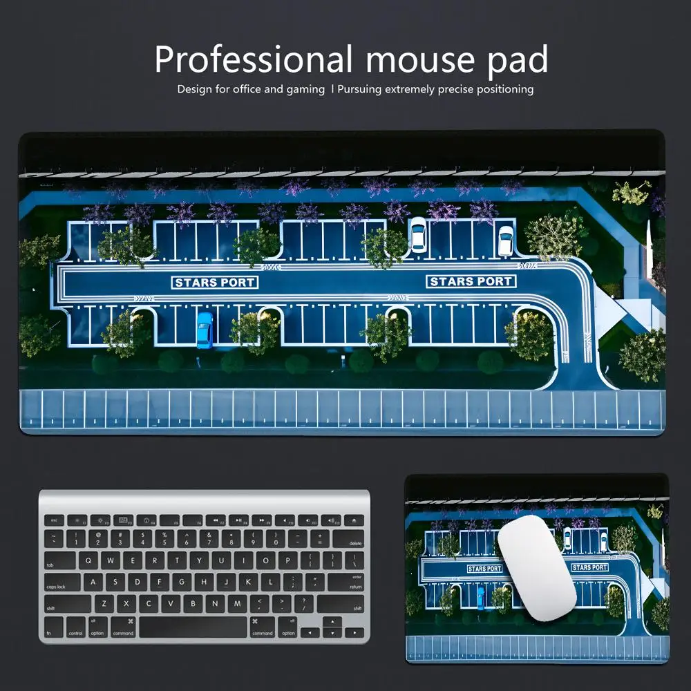 Rubber Mouse Pad Multipurpose Non-slip Desk Mat Thickness  Racing Track Parking Lot Rail Road Pattern