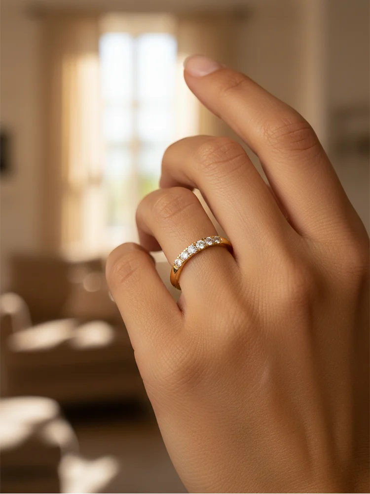 925 فضة موضة بساطتها U شكل الزركون الدائري للنساء حفلة خطوبة ارتداء اليومي جودة عالية غرامة مجوهرات #3