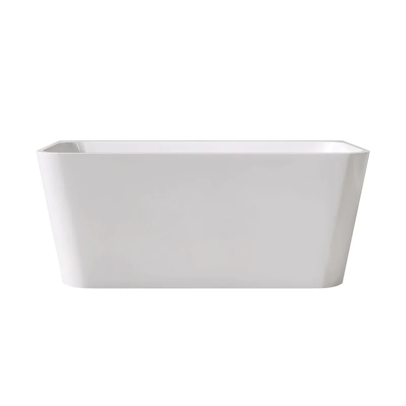 

55" Free Standing Acrylic Rectangular White Soaker Tub