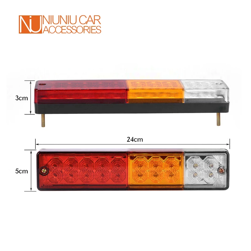 12V 20 LED Trailer Truck Bus Van Stop Rear Tail Indicator Lights Reverse Lamp