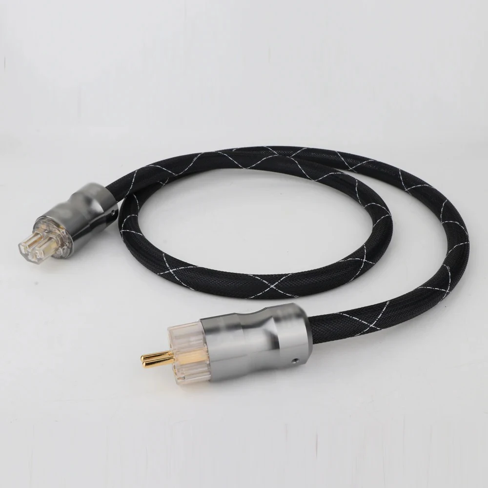Hifi OCC Power Cable Hi-end Schuko Mains Power Cord Audiophile HIFI EU Gold Plated Plug Wire