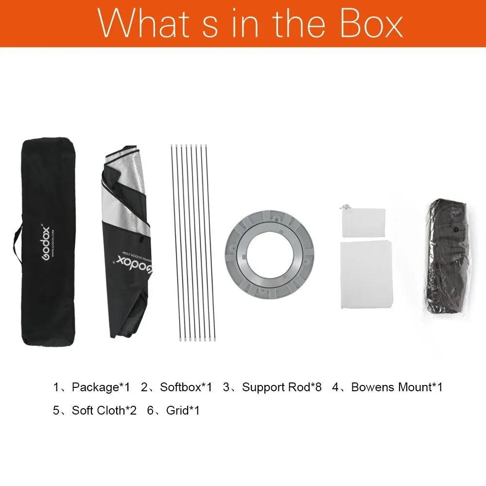 Godox Softbox 95 cm 120 cm 140 cm Octagon Honeycomb Grid Softbox Softbox mit Bowens-Halterung für Studioblitz
