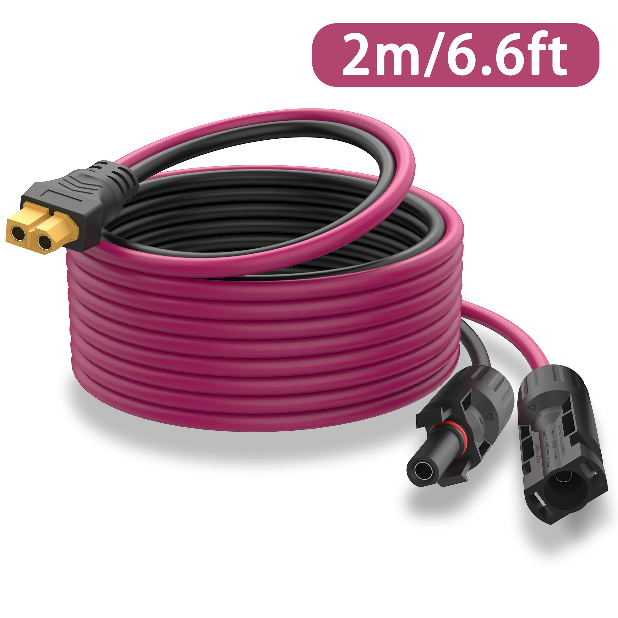 Solar-zu-XT60-Verlängerungskabel, 12 AWG, 30 A, Solarstecker auf XT60-Adapterkabel, geeignet für Solarpanel zu tragbarem Kraftwerk