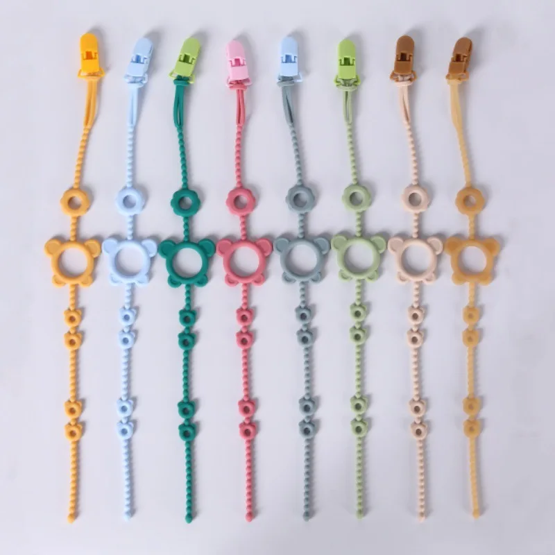 Silikon-Anti-Fall-Kette Beißkette Baby-Beißspielzeug Anti-Verlust-Seil Baby-Beruhigungs- und Schnullerkette Zubehör – Detail 2